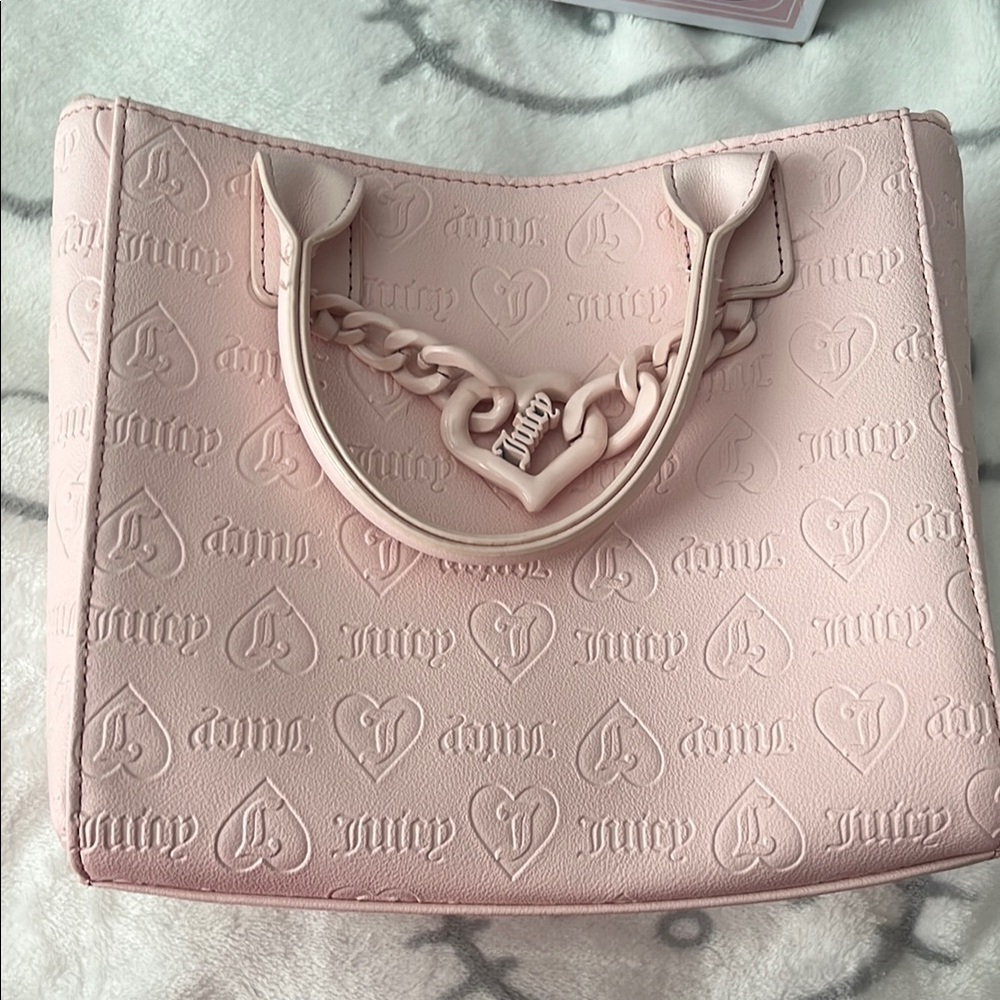 Juicy Couture Pink Heart Embossed Tote